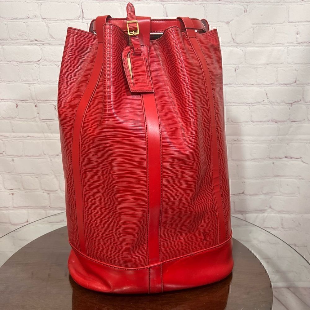 LOUIS VUITTON Epi Randonnee GM Castillan Red. Big Roomy Backpack.